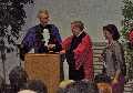Mrs Charvet-Pello representing the city of Tours with James Serrin and the President